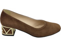 Comfortable Women's Shoes Pumps with Decorative Heel Natural Suede Leather 219 From ElitaBut