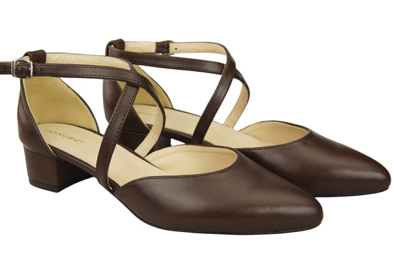 Women’s Leather Sandals with Straps Low Heel 223 ElitaBut