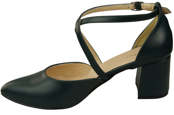 Elegant Leather Sandals with Open Sides on a Stable Heel 218 ElitaBut