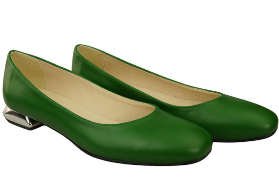 Flat Women's Shoes Pumps Decorative Heel Natural Leather 209 ElitaBut