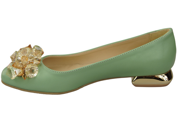 Women's Pumps with Crystals Flat Natural Leather 216 ElitaBut