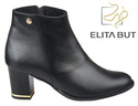Obuwie Botki Damskie Ocieplane skóra naturalna Czarne 879 Z ElitaBut
