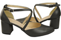 Elegant Leather Sandals with Open Sides on a Stable Heel 218 ElitaBut