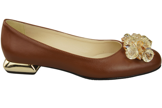 Women's Pumps with Crystals Flat Natural Leather 216 ElitaBut