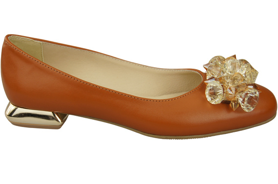 Women's Pumps with Crystals Flat Natural Leather 216 ElitaBut