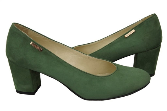 Obuwie Damskie Czółenka Butelkowy Skóra Naturalna Zamszowa 125 ElitaBut