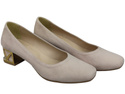 Comfortable Women's Shoes Pumps with Decorative Heel Natural Suede Leather 219 From ElitaBut