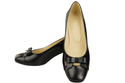 Women's Pumps with a Bow, Natural Leather and Low Heel 203 ElitaBut