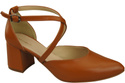Elegant Leather Sandals with Open Sides on a Stable Heel 218 ElitaBut