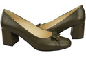 Women's Pumps with a Bow, Natural Leather and Low Heel 203 ElitaBut