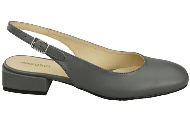 Obuwie Damskie Sandały Popielate Płaski Obcas Skóra naturalna 206 ElitaBut