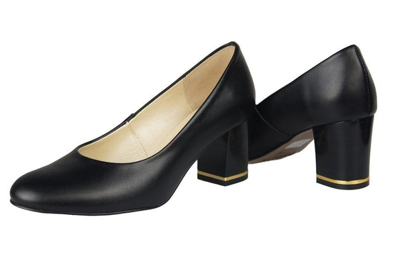 Obuwie Damskie Czółenka skóra naturana Czarne 818 ElitaBut