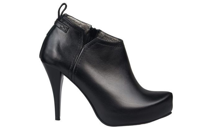 Wiosna/Jesień Obuwie Damskie Botki skóra naturalna Czarne 794 ElitaBut