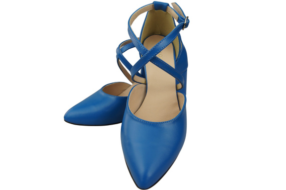 Elegant Leather Sandals with Open Sides on a Stable Heel 218 ElitaBut