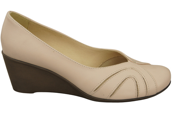 Women's Black Natural Leather Wedge Pumps 828 ElitaBut