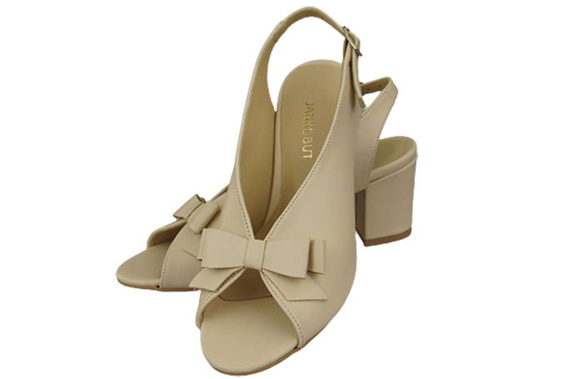 Obuwie Damskie Sandały Beżowe skóra naturalna Licowa 148 L ElitaBut