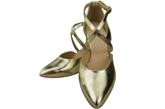 Elegant Leather Sandals with Open Sides on a Stable Heel 218 ElitaBut