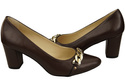 Classic Women's  Pumps Shoes made of Natural Leather with a Gold Decorative Chain 200 ElitaBut