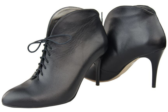 Obuwie Botki Damskie Wiosna / Jesień skóra naturalna Czarne 955 ElitaBut