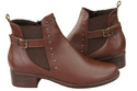 Obuwie Botki  Damskie Skóra Naturalna Brąz 136 ElitaBut