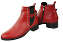 Obuwie Botki Damskie Skóra Naturalna Czerwone 136 ElitaBut