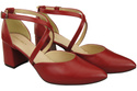 Elegant Leather Sandals with Open Sides on a Stable Heel 218 ElitaBut