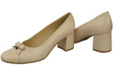 Women's Pumps with a Bow, Natural Leather and Low Heel 203 ElitaBut