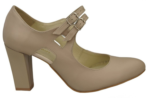 Obuwie Damskie Czółenka Cappuccino Lico Skóra Naturalna 105 ElitaBut