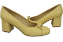 Women's Pumps with a Bow, Natural Leather and Low Heel 203 ElitaBut