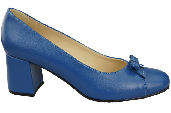 Women's Pumps with a Bow, Natural Leather and Low Heel 203 ElitaBut