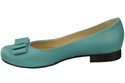 Obuwie Baleriny Damskie Skóra Naturalna Turkusowe 702 ElitaBut