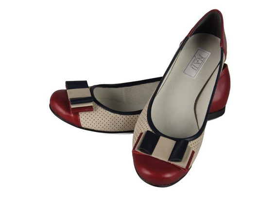 Women's Shoes Ballerinas Openwork Natural Leather 718 ElitaBut