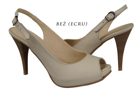 Obuwie Damskie Sandały skóra naturalna Beżowe 912 ElitaBut