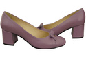 Women's Pumps with a Bow, Natural Leather and Low Heel 203 ElitaBut