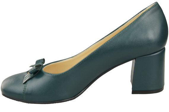Women's Pumps with a Bow, Natural Leather and Low Heel 203 ElitaBut