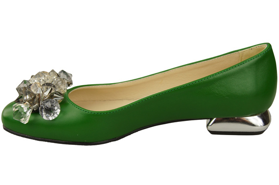 Women's Pumps with Crystals Flat Natural Leather 216 ElitaBut