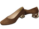 Comfortable Women's Shoes Pumps with Decorative Heel Natural Suede Leather 219 From ElitaBut
