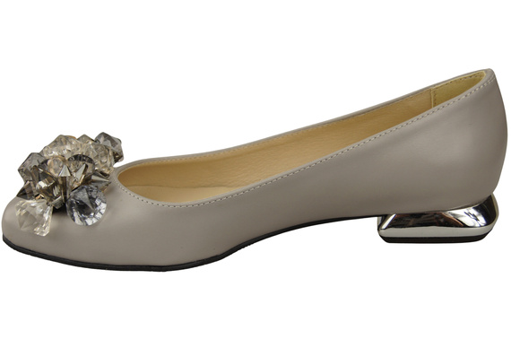 Women's Pumps with Crystals Flat Natural Leather 216 ElitaBut