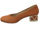 Comfortable Women's Shoes Pumps with Decorative Heel Natural Suede Leather 219 From ElitaBut