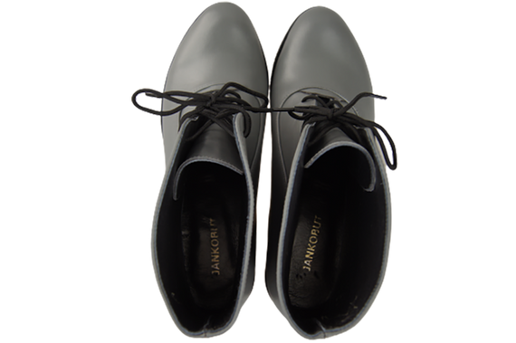 Obuwie Botki Damskie Popielate Wiosna/Jesień skóra naturalna 155 L ElitaBut