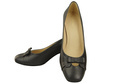 Women's Pumps with a Bow, Natural Leather and Low Heel 203 ElitaBut