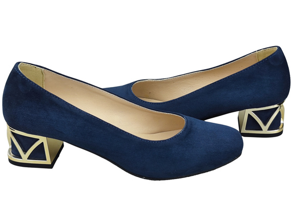 Comfortable Women's Shoes Pumps with Decorative Heel Natural Suede Leather 219 From ElitaBut