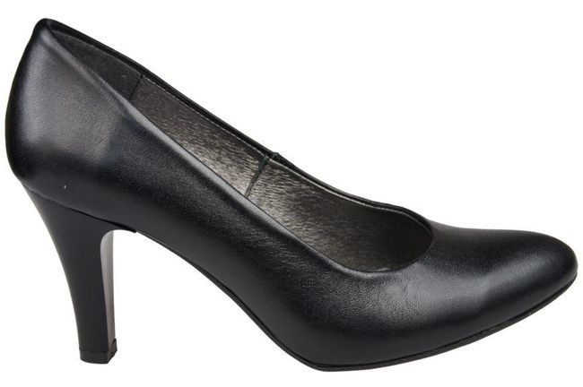 Obuwie Damskie Czółenka skóra naturalna Czarne  764 ElitaBut