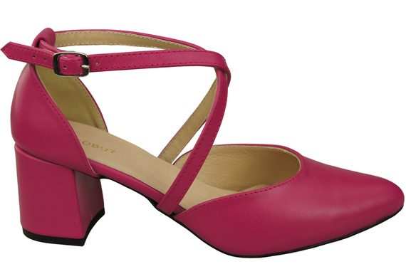 Elegant Leather Sandals with Open Sides on a Stable Heel 218 ElitaBut