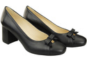 Women's Pumps with a Bow, Natural Leather and Low Heel 203 ElitaBut