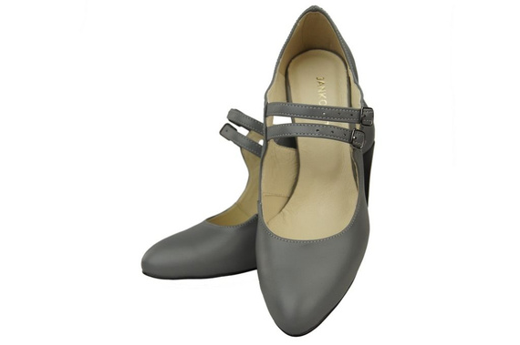 Obuwie Damskie Czółenka Popielate Skóra Naturalna 105 ElitaBut