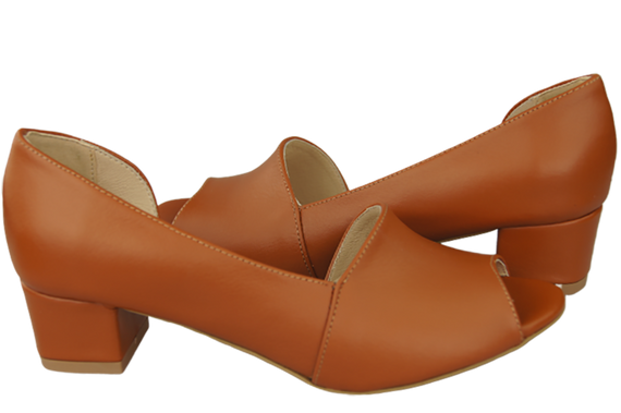 Obuwie Damskie Sandały Rude Skóra Naturalna 147 ElitaBut