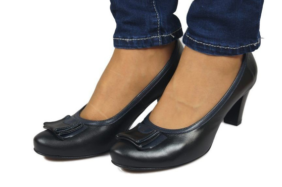 Obuwie Damskie Czółenka skóra naturalna Czarne 824 ElitaBut