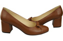 Women's Pumps with a Bow, Natural Leather and Low Heel 203 ElitaBut