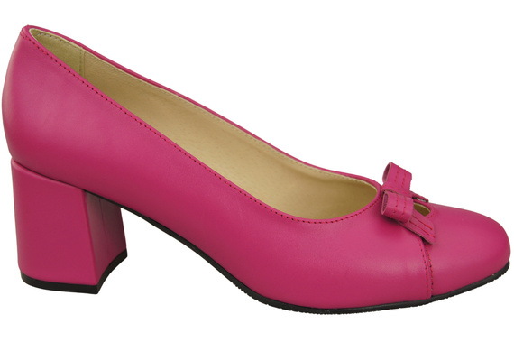 Women's Pumps with a Bow, Natural Leather and Low Heel 203 ElitaBut